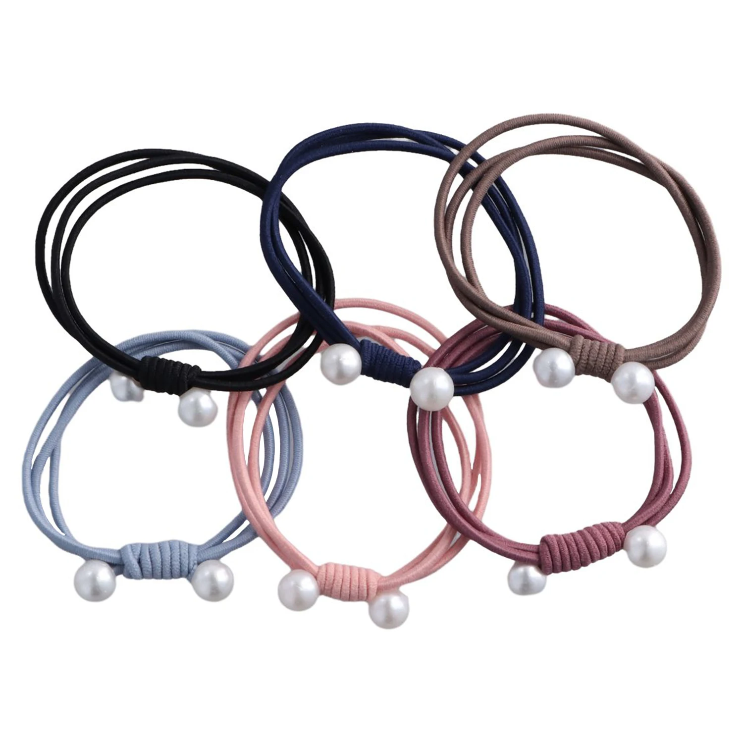 5PCS Hair Bands For Women Girl Basic Hair Rubber Ties Ropes Simple Elastic Headband Hair Accessories Ponytail Holder image 3