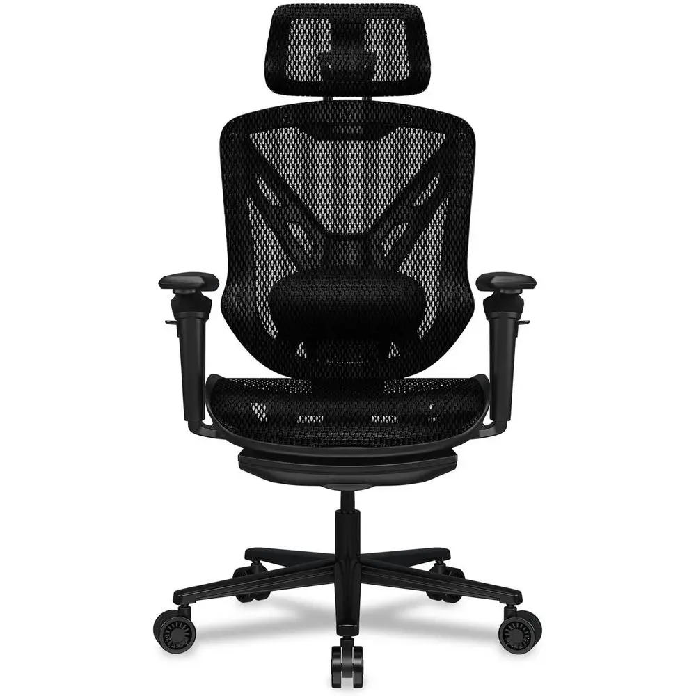 Ergonomic Mesh Office Chair with Adjustable Features and Retractable Footrest