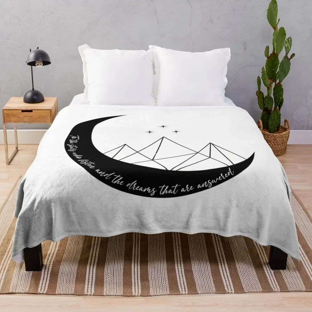 

Night Court Insignia and Quote: To the stars who listen ACOTAR Throw Blanket Plush Fuzzy Cozy Blanket for Couch Sofa