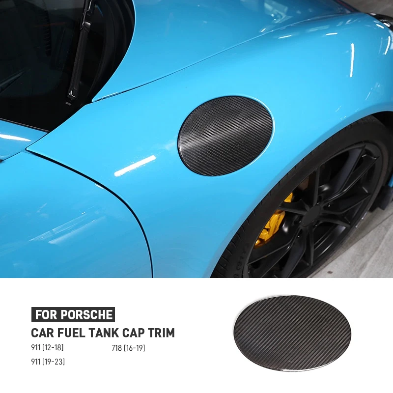 

Для Porsche 718 2016-2019 911 2012-2023 настоящая крышка топливного бака автомобиля из углеродного волокна, декоративная наклейка, защитная крышка, автоаксессуары
