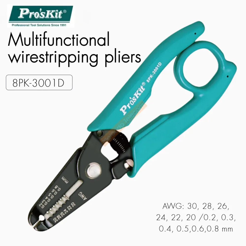 Pro'sKit high quality 8PK-3001D 8PK-3002D electronic wire stripper cutting pliers (AWG 30/28/26/24/22/20 precision pliers