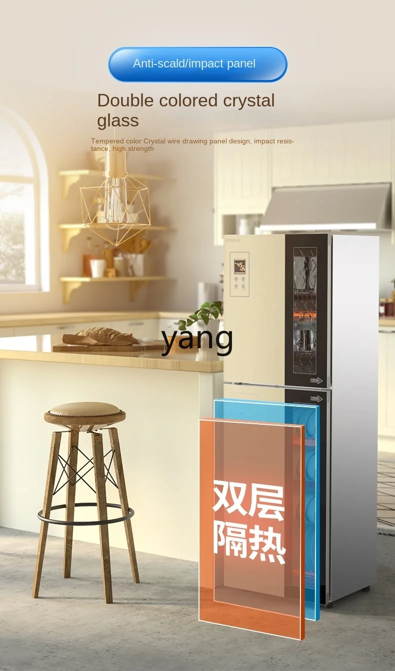 وعاء CX صغير الحجم ذو سعة كبيرة تجاري من الفولاذ المقاوم للصدأ وخالي من التصريف وعيدان تناول الطعام وخزانة معقمة عمودية #5