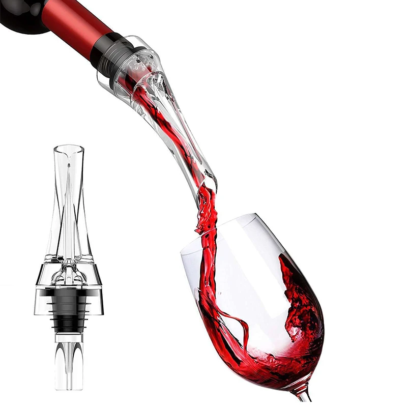 LMETJMA Wine Aerator Pourer Spout 2-in-1 Attaches to Any Wine Bottle for Improved Flavor Red Wine Decanter with Aerator JT73