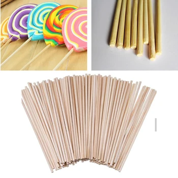나무 롤리팝 스틱 초콜릿 설탕 사탕 롤리팝 금형 도구, 아이스크림 스틱 수공예 공예 케이크 도구, 100 개