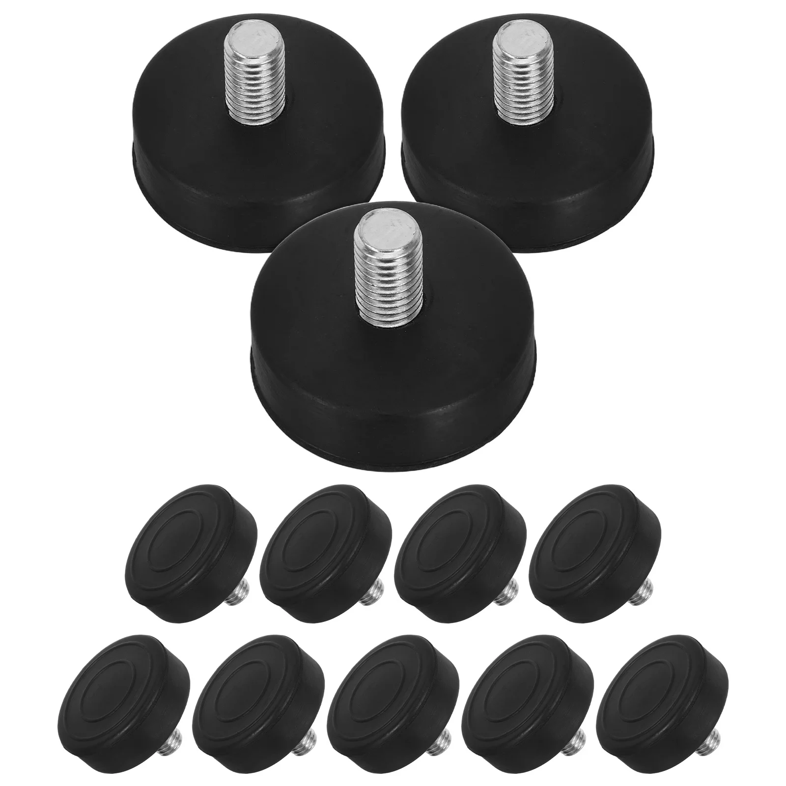 

12Pcs Rubber Damping Foot Pads Anti Vibration Washer Mats M10 Screw in Bases for Equipment Cabinet Stable Support Non Slip