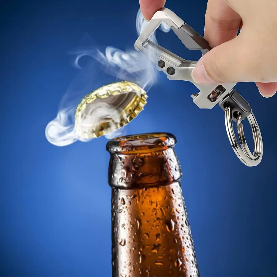 2 قطعة سلاسل المفاتيح سلسلة المفاتيح ل حلقة تسلق المفاتيح سيارة مفتاح سلسلة فتاحة الزجاجات المفاتيح للرجال والنساء