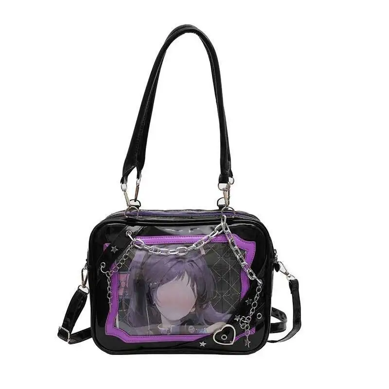 Y2k Chain Transparent Punk Shoulder Underarm Bag All Match Ins Women's Handbags Korean Casual Fashion Crossbody Ita Bags