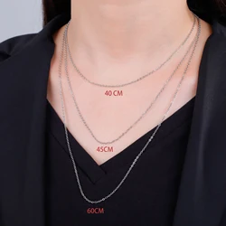 Skyrim Stainless Steel Chains Classical 1.3mm Wide O Shape Rolo Link Necklace Choker For Women Pendant DIY Jewelry Wholesale