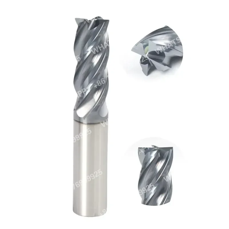 High Quality S Series Four-Flute Flat End Mill 38-40 Helix 45mm Effective Length Customizable OEM D18 Shank Milling Cutter