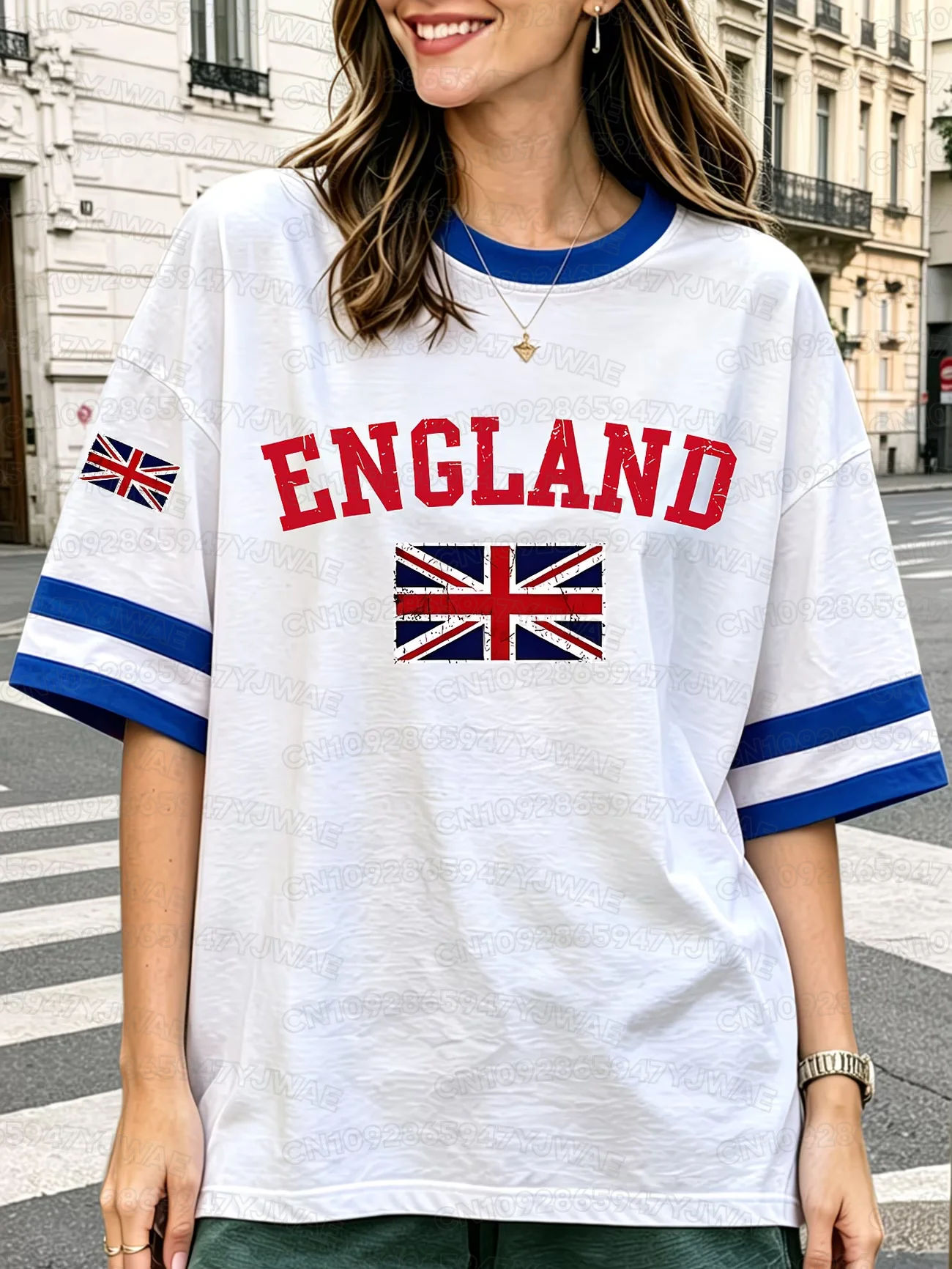 Summer Women's Men's England Print Round Neck Short Sleeve T-Shirt Graphic Tee Jerseys Plus Size Sport Casual T-Shirt