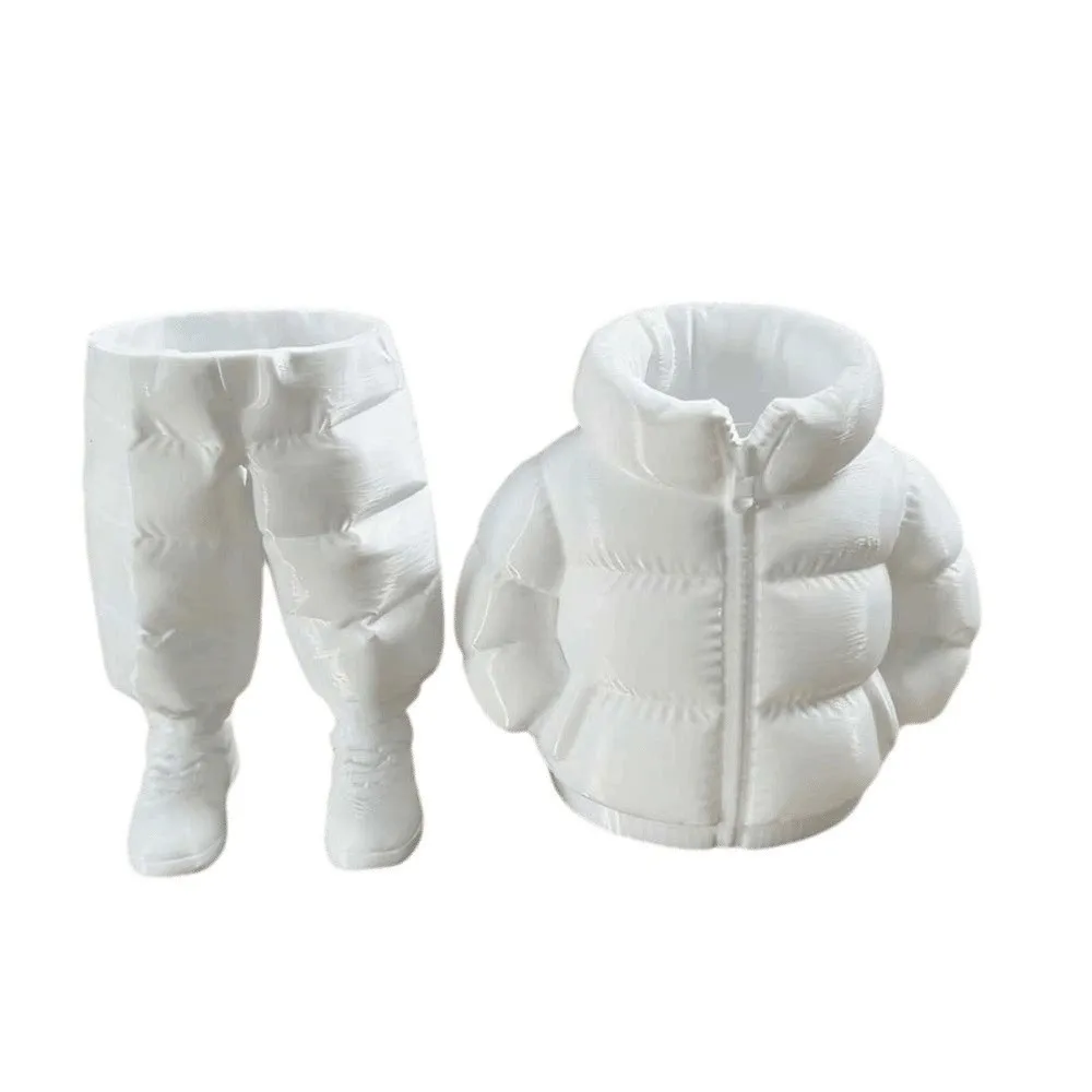 Creative Puffer Jacket Pen Holder PLA Waterproof Pens Storage Bucket Quirky Clothing Shaped Large Capacity Makeup Brush Holder