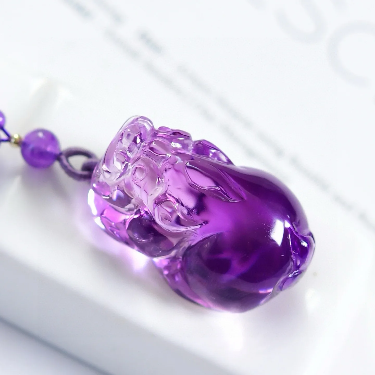 Natural Purple Amethyst Quartz Pendant 32.4*19.2*19.4mm Pi Xiu Clear Amethyst Jewelry Beads Women Men Necklace Brazil AAAAAA