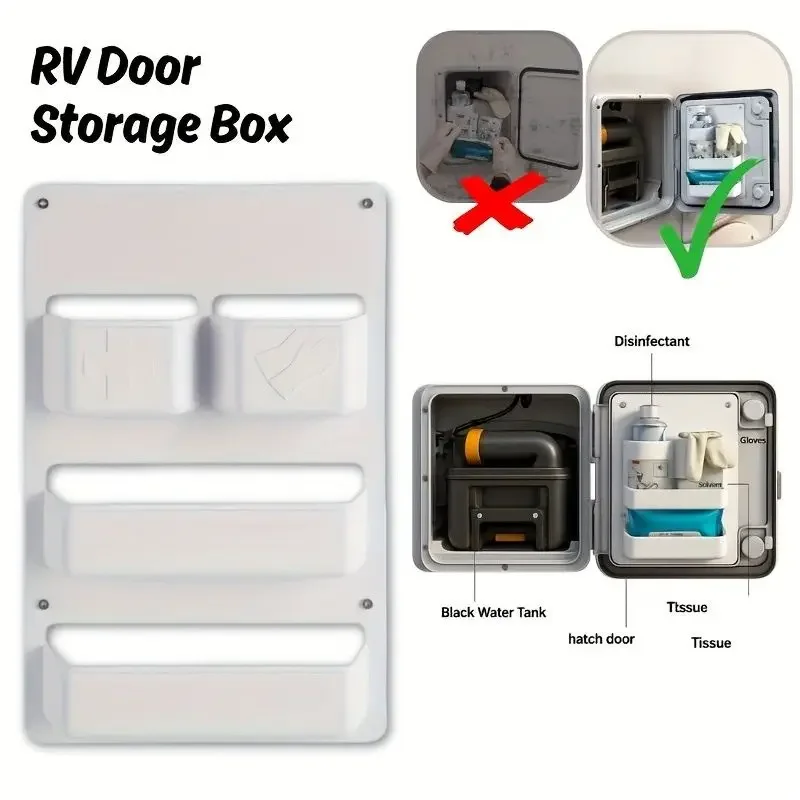 

Ящик для хранения дверей автофургона, компактный органайзер для люка для мусорного бака, совместимый с Thetford Fiamma для фургона-фургона