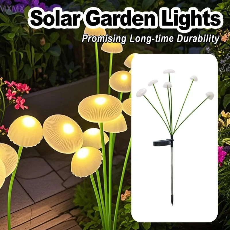 

6/8/10 LEDs Outdoor Solar Lights Jellyfish Mushroom Lawn Light Waterproof Party Yard Patio Pathway Lamp For Garden Decoration