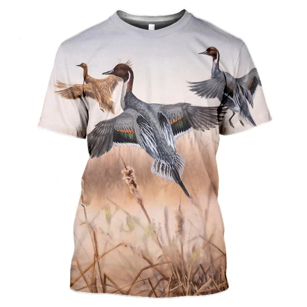 

3D Animal Print T Shirt for Men Funny Pigeon Pattern Short Sleeve Pullover Summer Casual Round Neck Loose Tops Hot Sale Tee