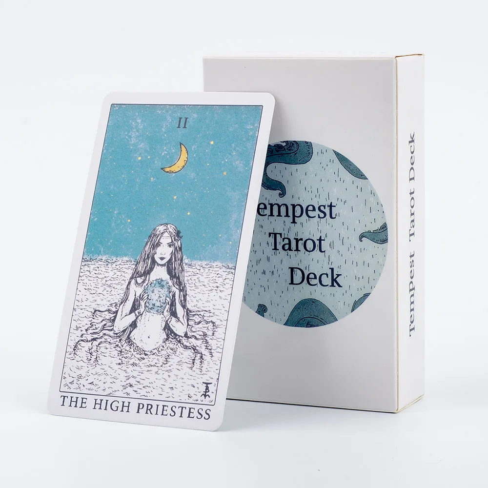 Ocean Themed Tempest Tarot Deck 78 Card Divination Set 10.4*6.1cm Beautifully Designed for Board Games and Tarot Reading