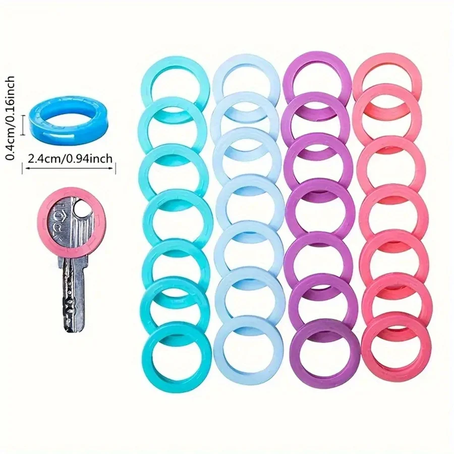10-50Pcs Colored Key Caps Covers Soft Rubber Key Identifiers Protector Organizer Labels Key Toppers Random Color