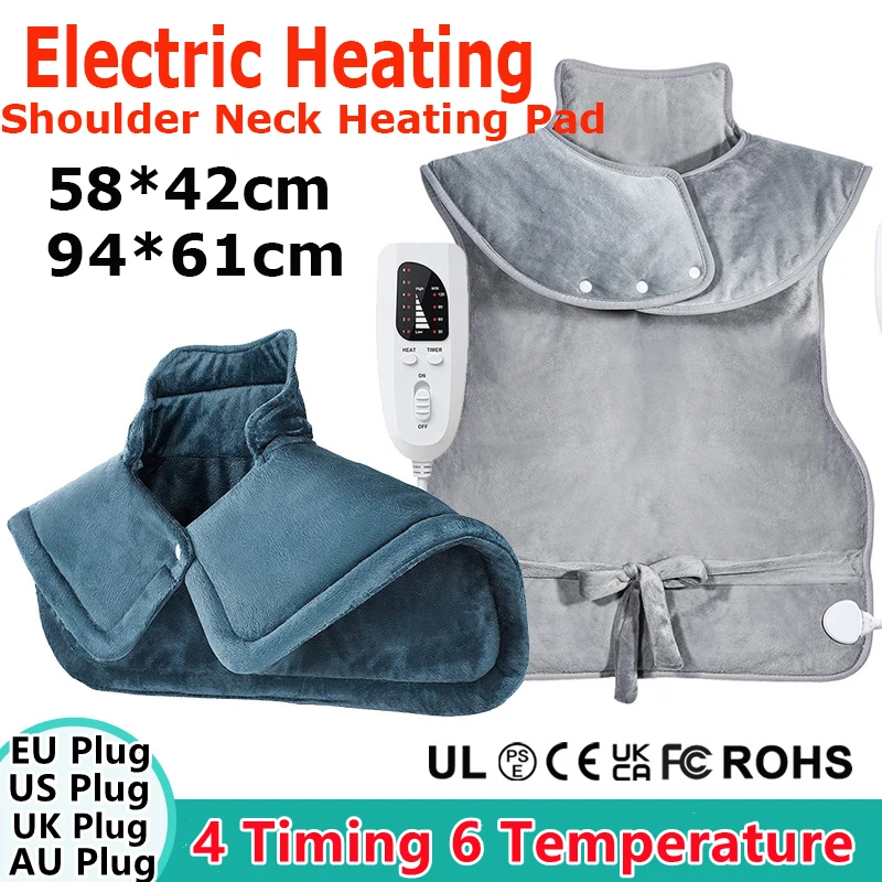 4-speed Timing Warm Compress Soft Plush Use Coverable Warming Blanket 6-speed Temperature Adjustment Electric Heating Shawl