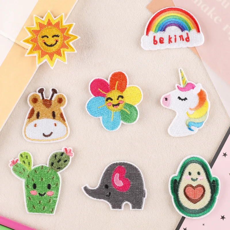 2024 New DIY Label Cartoon Fruit Badge Embroider Patch for Cloth Hat Bag Pants Jeans Fabric Sticker Emblem Backing Adhesive