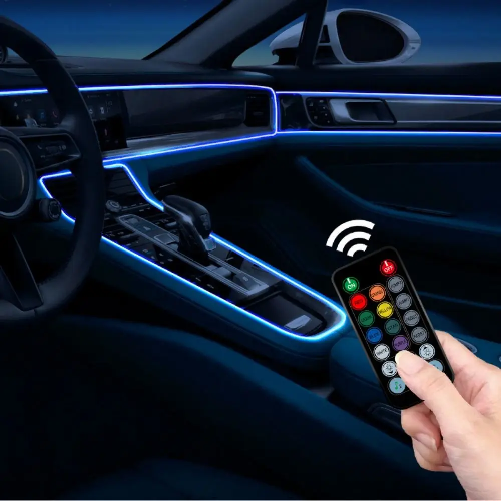 RGB Color Car Ambient Light Mult Modes Flexible Strip Car Interior Neon Strip Voice Control Easy To Install Auto DIY Light Bar