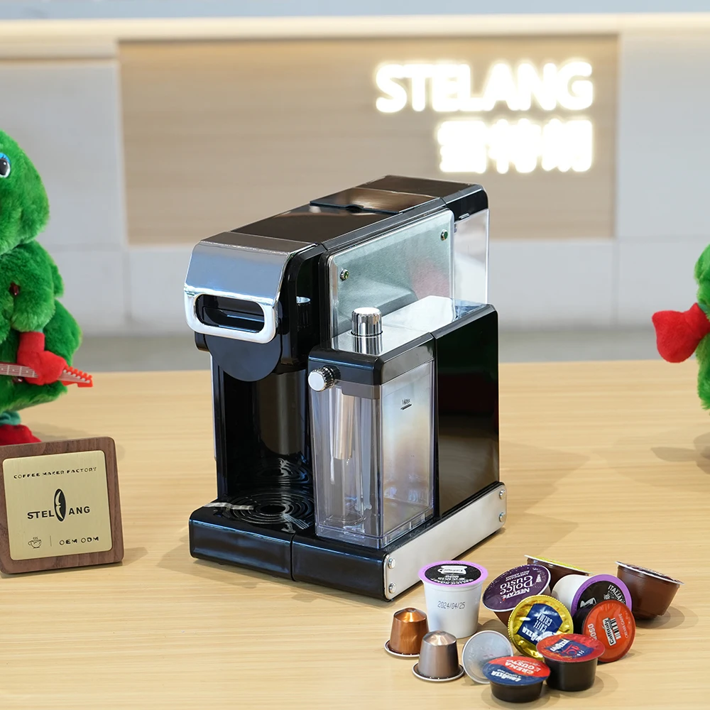 Custom Multifunctional Automatic 15-19 Bar Pump Capsule Coffee Machine with Milk Tank for Household Use Electric Power Source