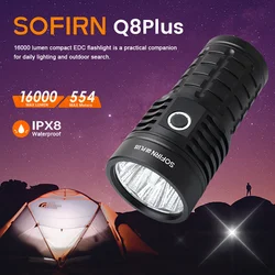 Sofirn Q8 Plus 6 * XHP50.2 ไฟฉาย LED 21700 USB C ชาร์จ 16000lm ไฟฉายที่มีประสิทธิภาพ EDC แบบพกพาโคมไฟโคมไฟ BLF Anduril 2