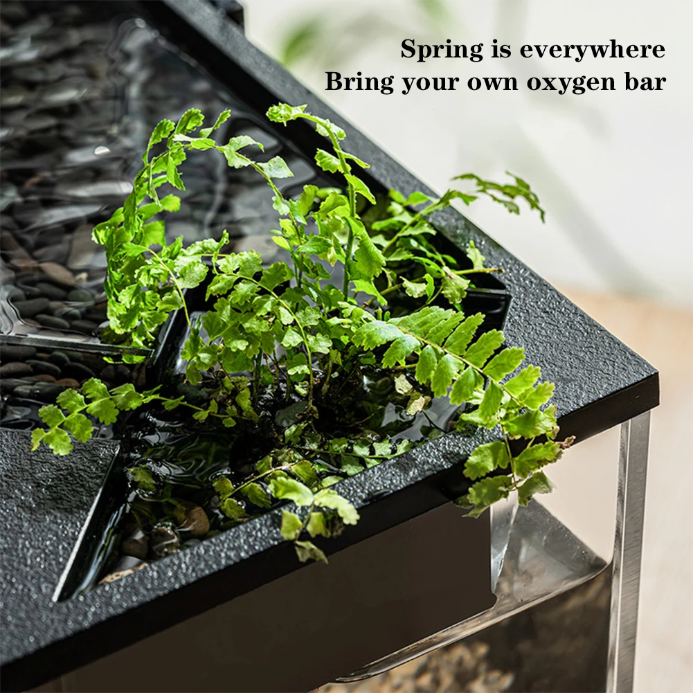 خزان الأسماك الصغيرة حوض السمك المدمج في مضخة مياه خفيفة غطاء واضح نظام الدورة البيئية الاكريليك خزان الأسماك مستطيلة