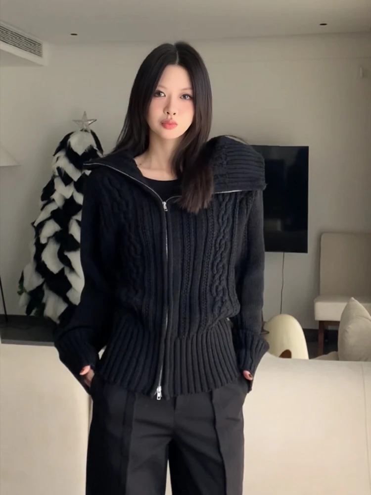 

Sweaters Jumpers Cardigans Womens Femme Oversize Alpaca Thread Border Print Relaxed Multicolor Camp Ethnic Style Warm Streetwear