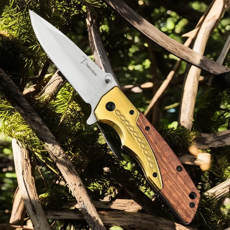 High hardness folding fruit knife with sharp edges, outdoor stainless steel portable and portable multifunctional camping knife