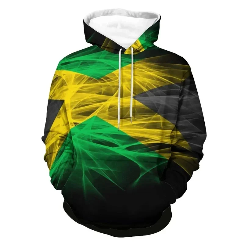 3D Print Jamaica Flag Graphic Hoodies Men Outdoor Casual Pullover Hoodie Long Sleeve Hooded Sweatshirt Autumn New Tops Hoodies