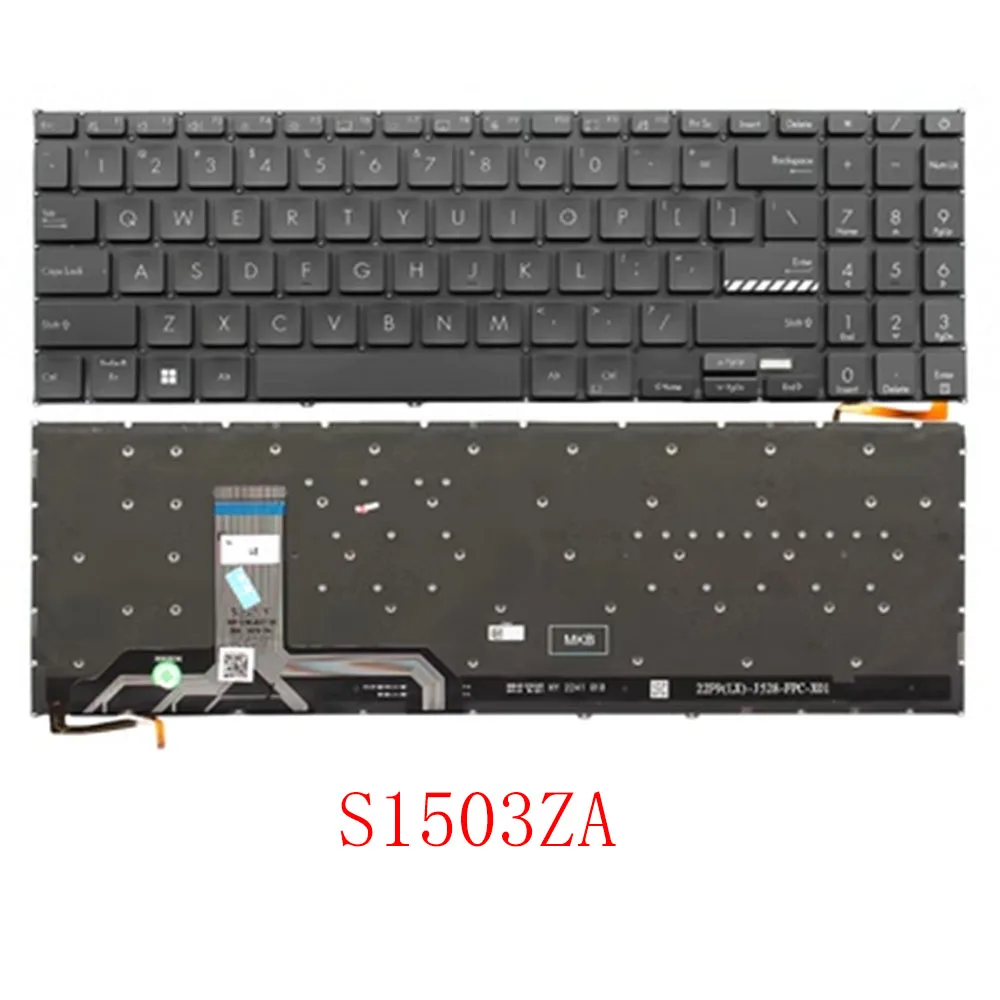

Клавиатура для ноутбука ASUS VivoBook S15 S1503ZA без рамки, черная, США, с подсветкой