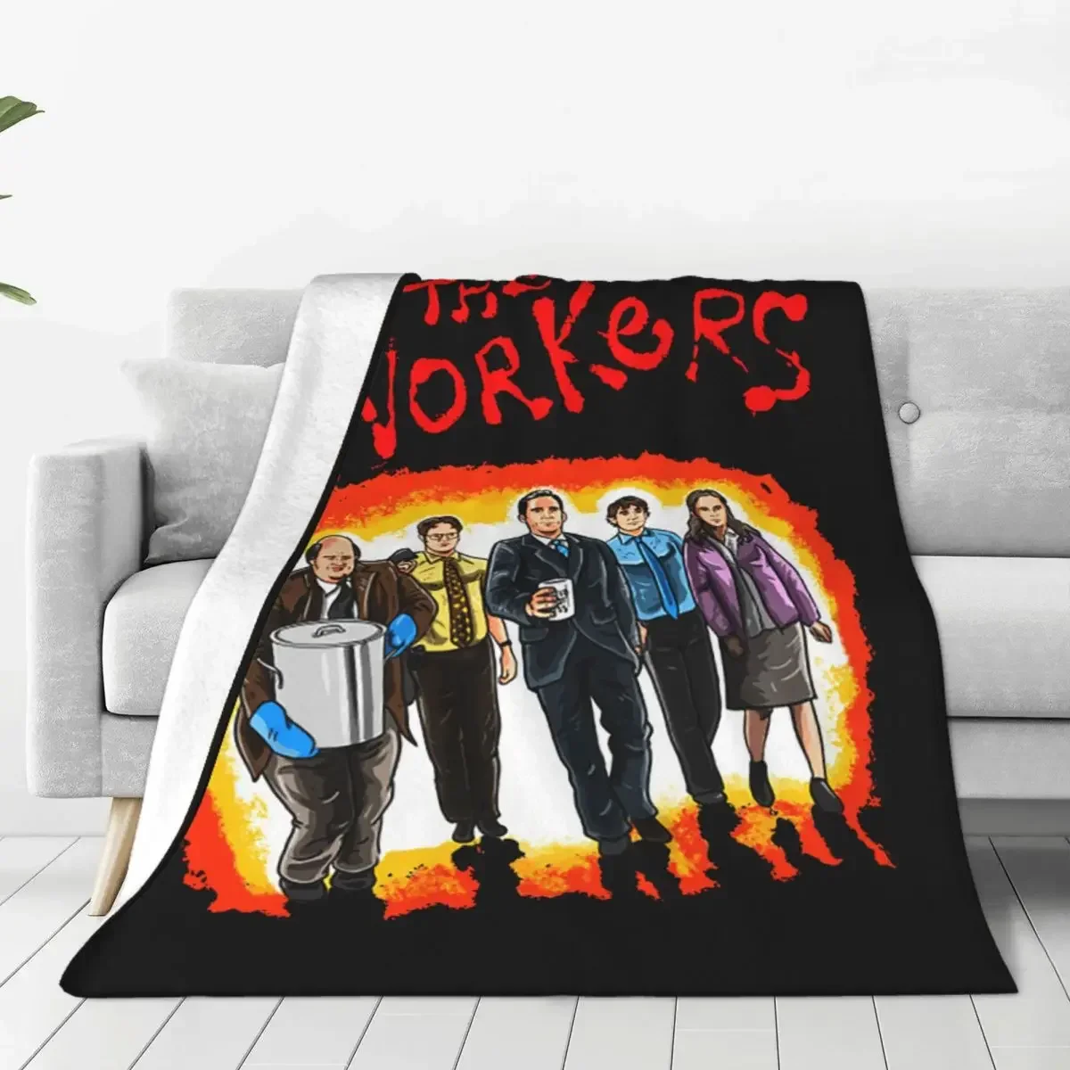 The Office Workers Blankets Michael Scott Dwight Schrute Tv Show Flannel Funny Warm Throw Blanket for Bedding Lounge Textile