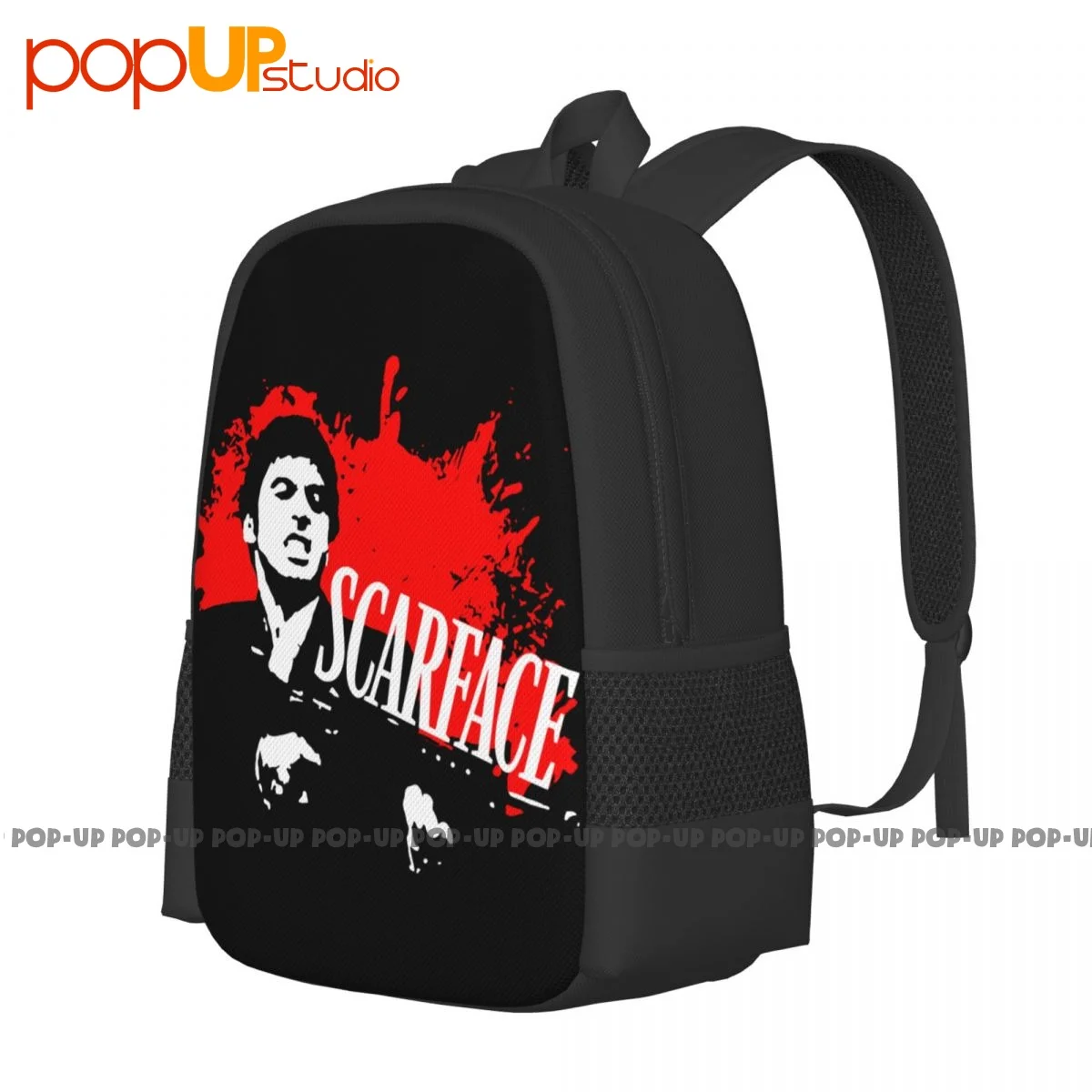 Scarface Tony Montana Blood Splatter Little Friend Pacino Gangster Backpack Large Capacity Portable Riding Backpack