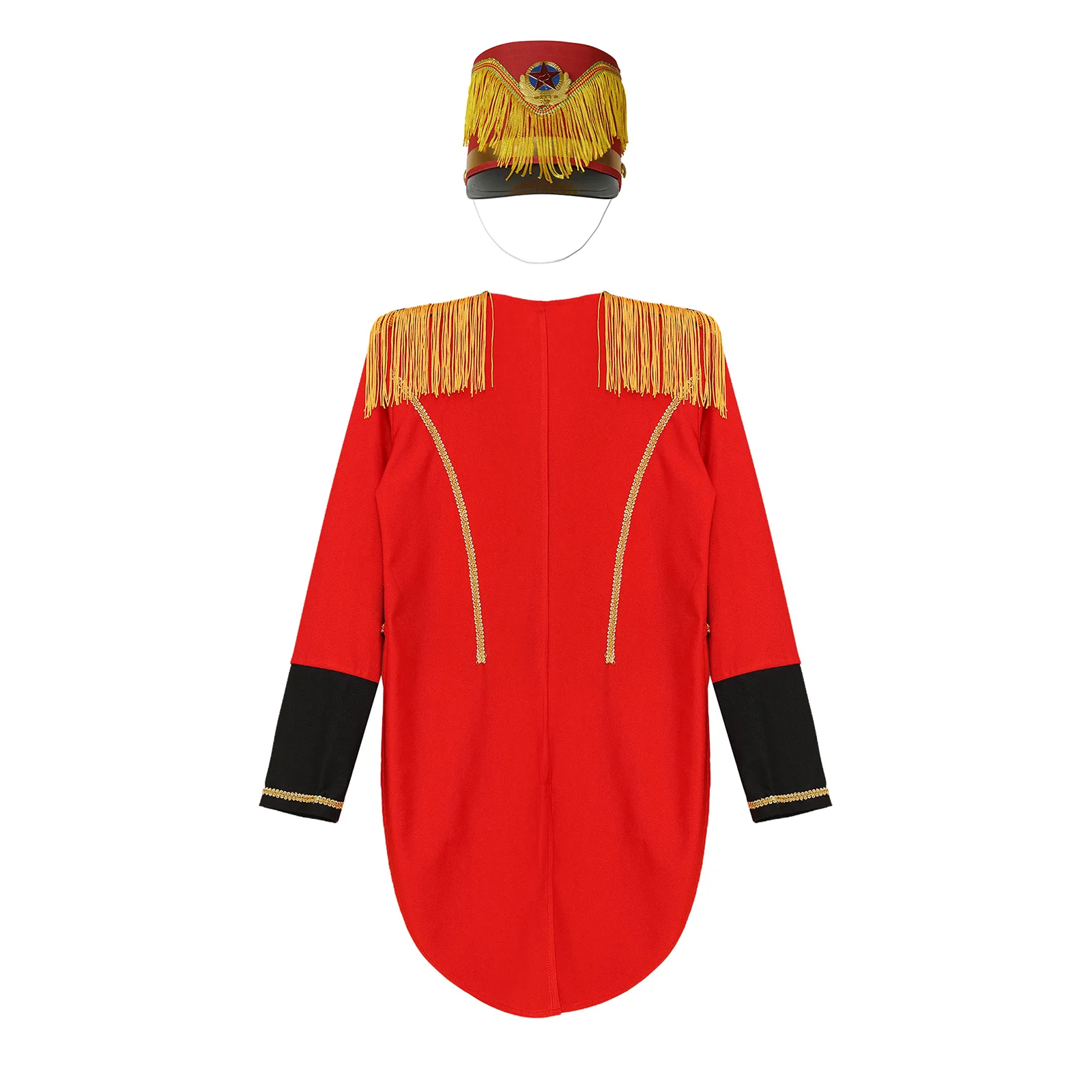 Kids Girls Boys Circus Ringmaster Costume Long Sleeve Fringe Tailcoat Magician Lion Tamer Halloween Cosplay Fancy Dress Up