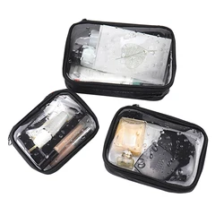 Waterproof Transparent Cosmetic Bag Women Make Up Case Travel Zipper Clear Makeup Beauty Wash Organizer Bath Toiletry Bags Kit