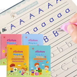 Sank French Magic Practice Copybook Magic Book Reusable Learn Letter Numbers Drawing Math Writing Children Calligraphy Free Gift