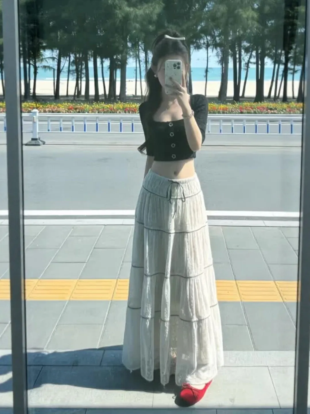 

Elegant Short Sleeve Top And Skirt Set High Quality Summer New Style Comfortable Fashionable Women's Two-Piece Suit for Date