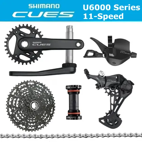 SHIMANO CUES U6000 1X11 velocidades grupo palanca de cambios desviador trasero bielas LG400-11 50T Cassette LG500 cadena piezas originales de bicicleta