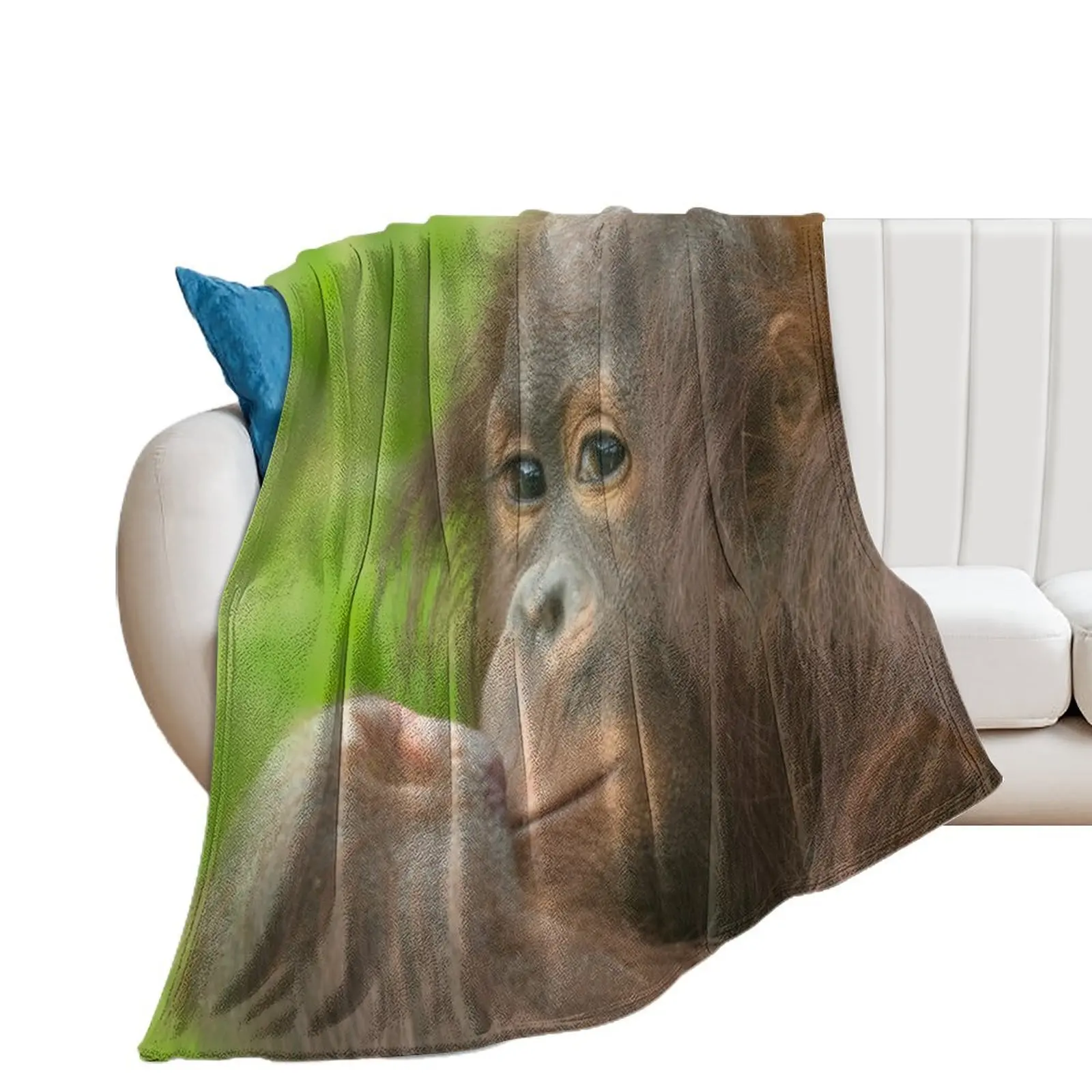 Baby Orangutan Throw Blanket cosplay anime Loose Shaggy Comforter Blankets