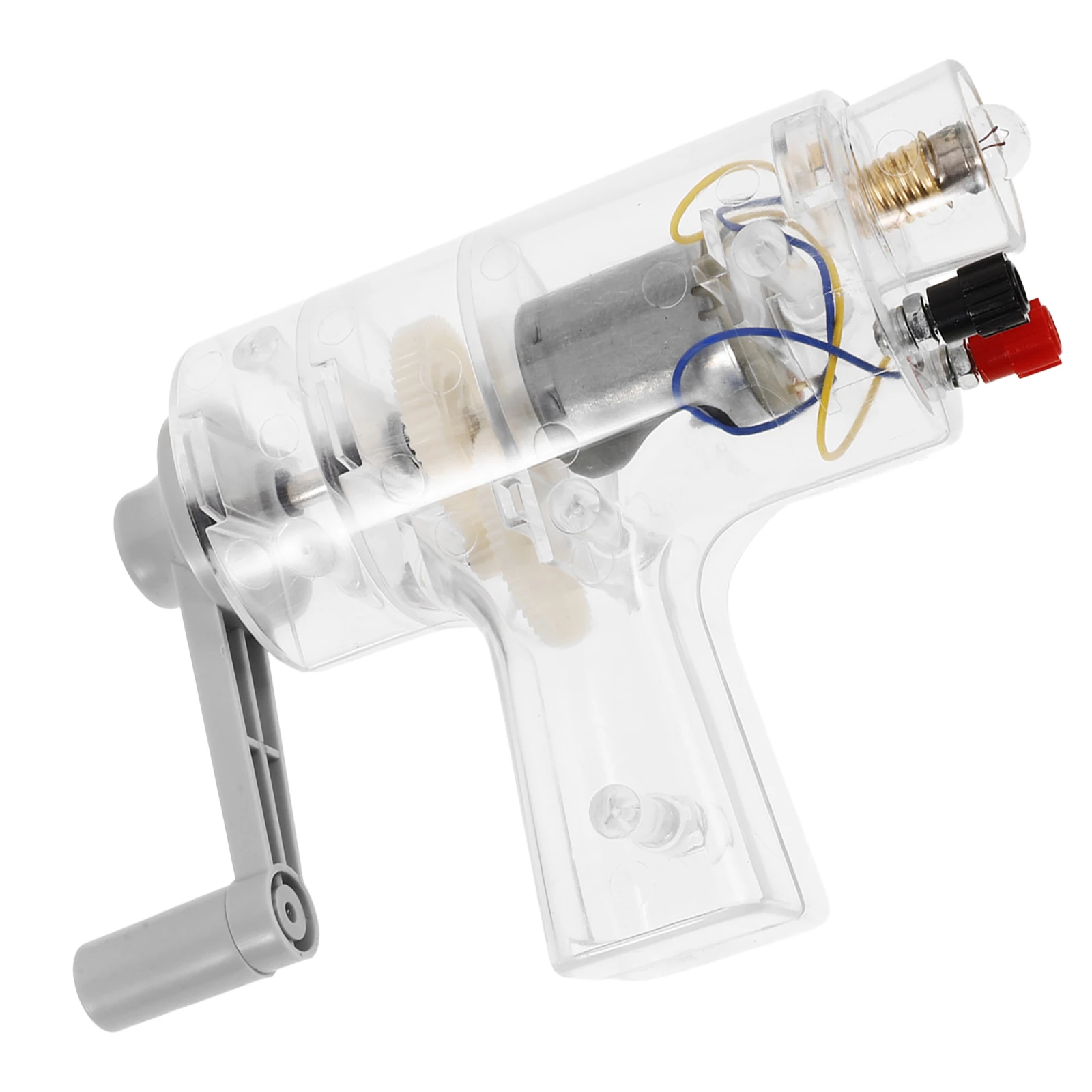 

Hand Crank Generator Teaching Equipment Clear Transparent Housing Portable Compact Size For Science Kits Stable Performance