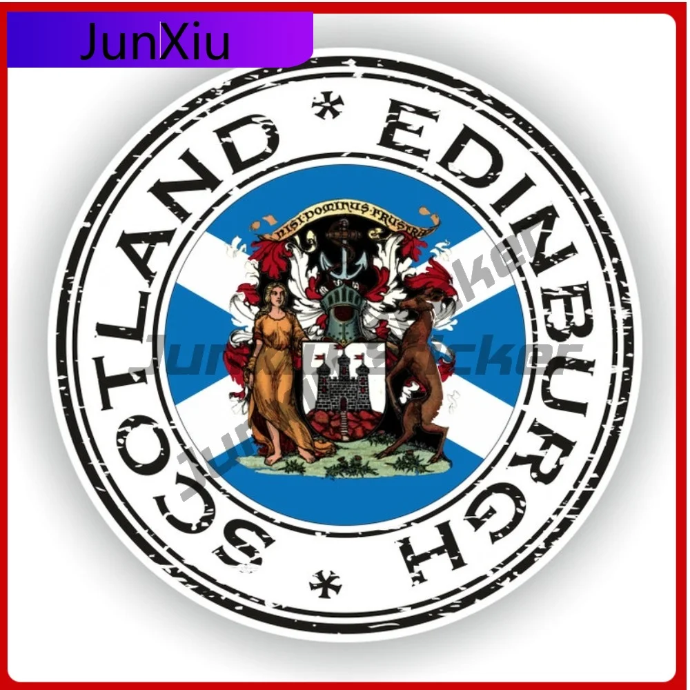 

Scotland Edinburgh 03 Seal Sticker Round Flag Personalized Vinyl Decal Waterproof Decor for Camper Car Body Refrigerator