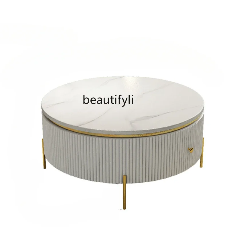 

S Post-Modern Mild Luxury Marble round Tea Table Size Combination Simple Living Room Small Apartment Creative Side Table Table