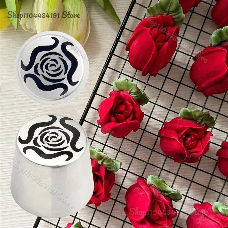 

Stainless Steel Rose Flower Decorative Nozzle Russian Marshmallow Piping Nozzle DIY Baking Cake Decoration Piping Cream Tools