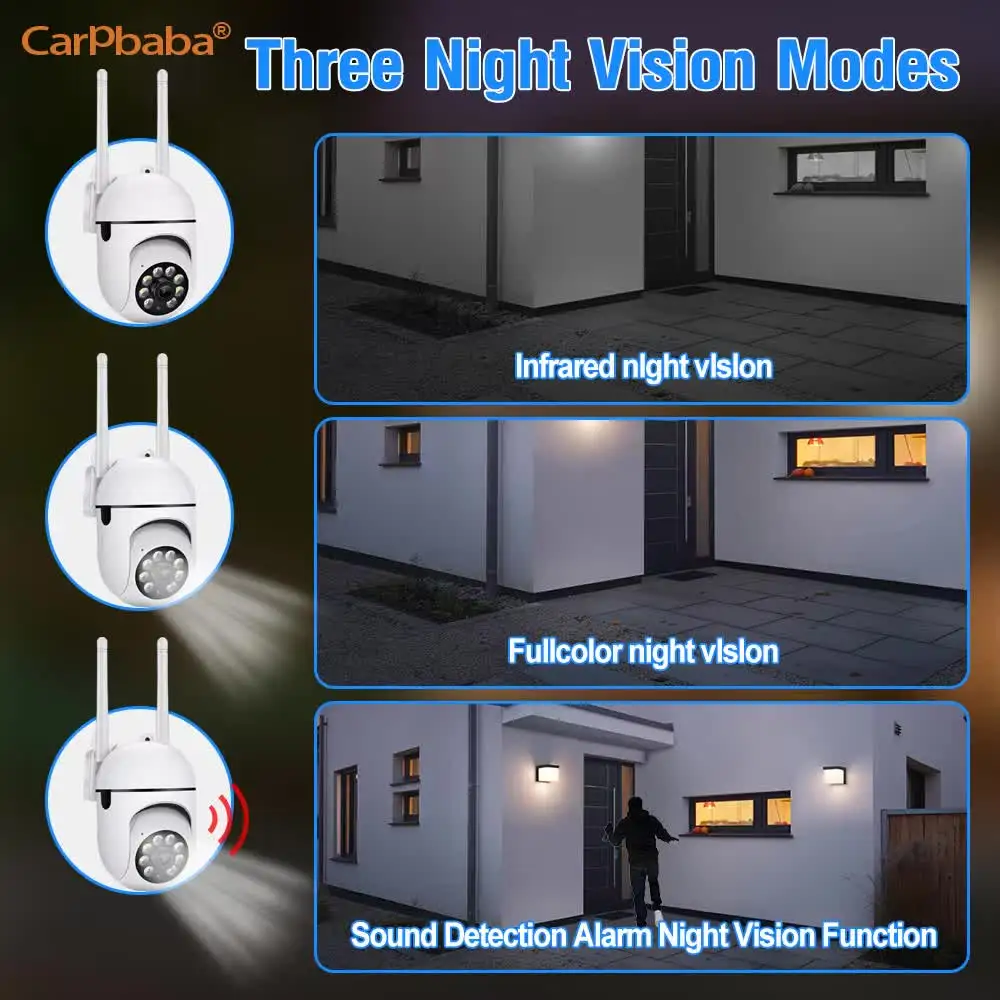 2.4G 1080P Cameras Wifi Video Surveillance IP Outdoor Security Protection Monitor 4.0X Zoom Home Wireless Track Alarm Waterproof