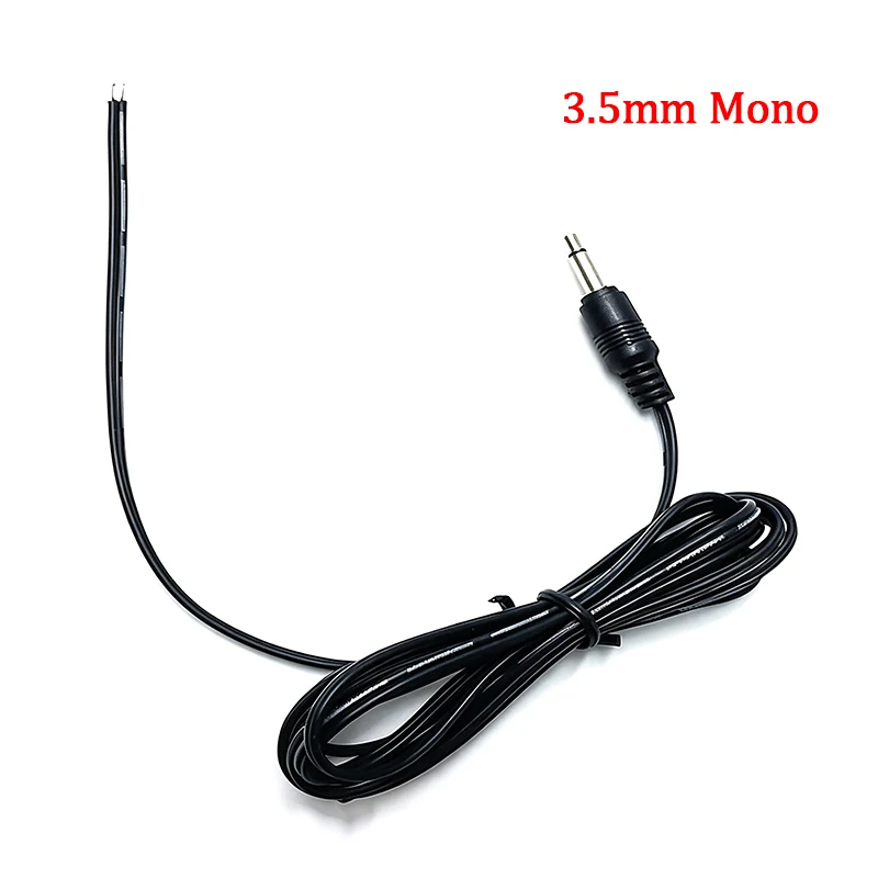 2 Pole 3.5mm Mono Stereo Headset Male Plug With Cable 3.5 mm Audio Jack Adapter Connector Length:1.45m