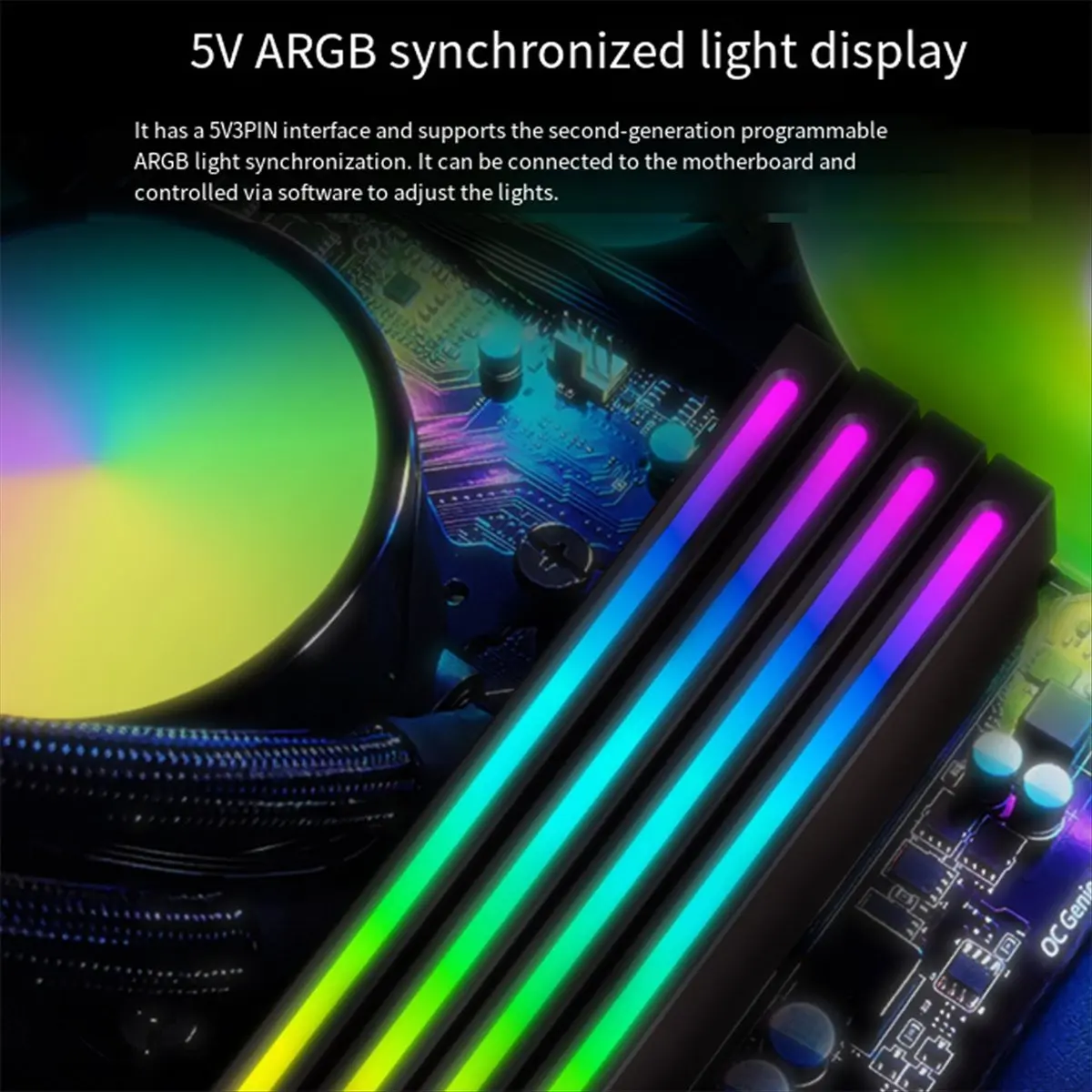 *A99Z وحدة الذاكرة المبرد 5 فولت 3PIN ARGB AURA مزامنة سبائك الألومنيوم مفرشة الحرارة برودة DDR3 DDR4 DDR5 للكمبيوتر المكتبي B #5