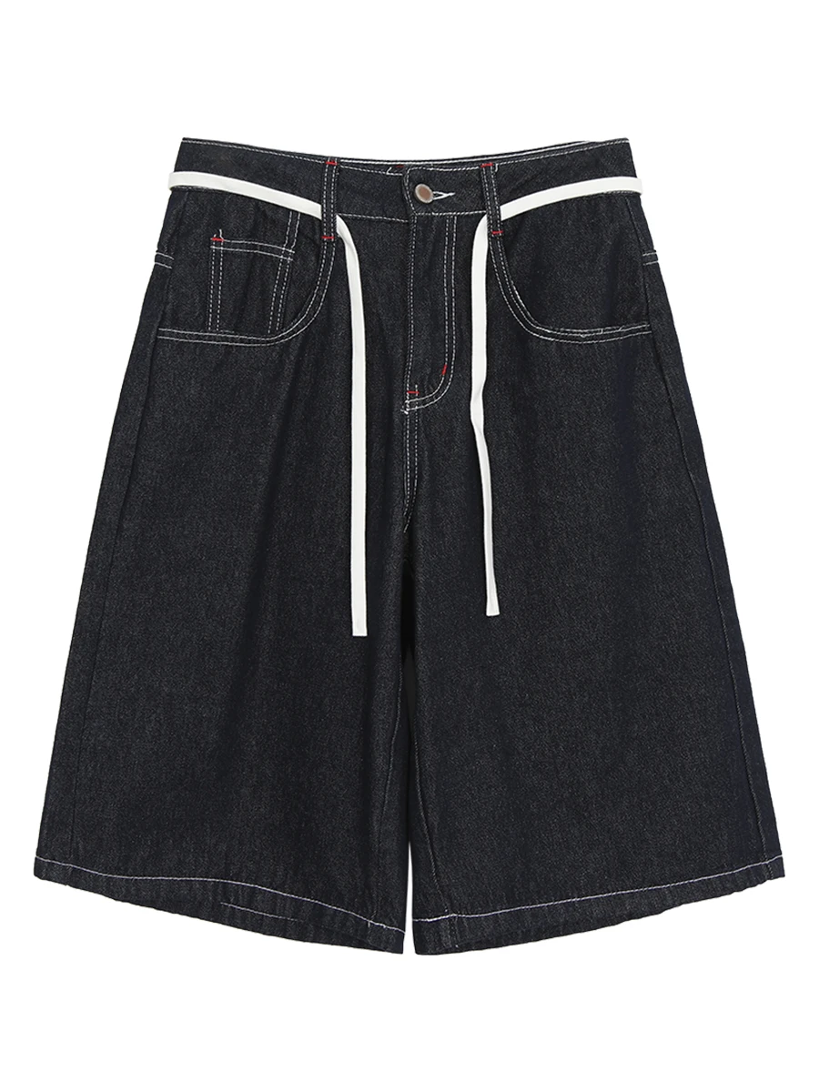 

High Waist Wide Leg Blue Jeans Women's Loose Fit Straight Cut Seven Inch Vintage American Sle Summer New Arrivals