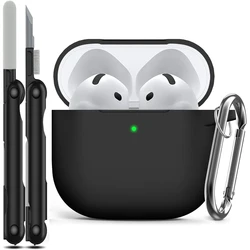 voor AirPods 4 Case Cover (2024) met Cleaner Kit, Zachte Siliconen Beschermhoes voor Apple AirPods 4e Generatie Case