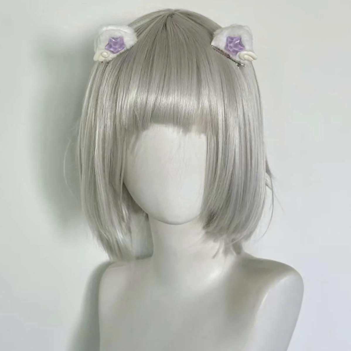 2Pcs Plush Cat Ears Shape Hair Clips Women Sweet Cute Star Angel Wing Duck Clip Hairpin Fashion Girls Headwear Hair Accessories 4