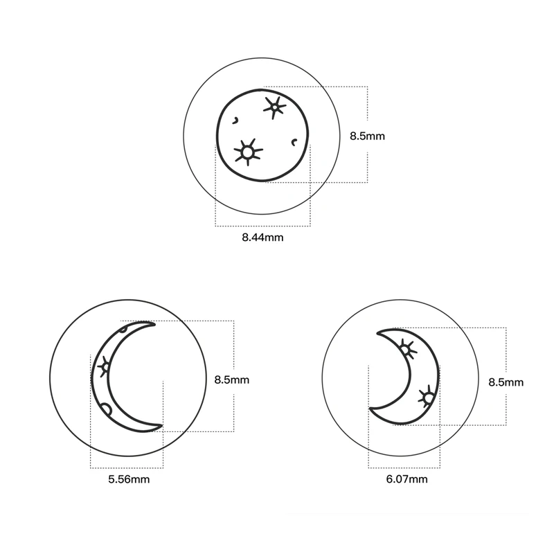 Metal Stamping Jewelry Making Supplies Moon Phase Metal Design Stamp for Metal, Jewelry (8.5mm)